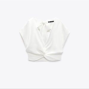 Zara Women’s Knotted Satin Effect Top